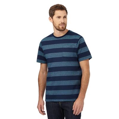 Maine New England Big and tall navy striped print t-shirt